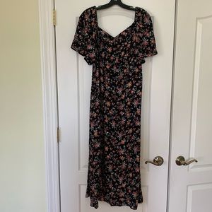New Look Black Floral Maxi Dress